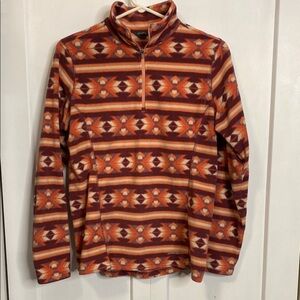 Eddie Bauer - Multicolor Patterned Sweater- half zip medium